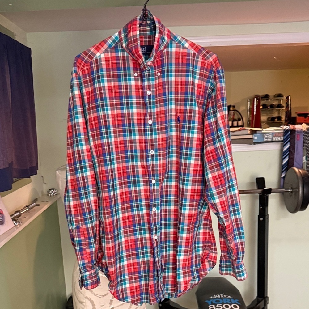 Polo Ralph Lauren Red and Blue Checkered Shirt, medium, plaid